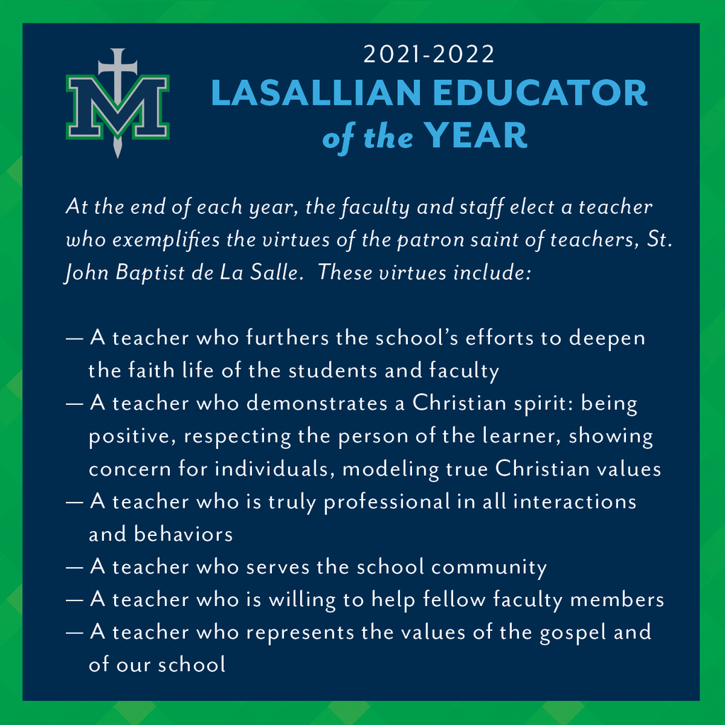 lasallian educator of the year
